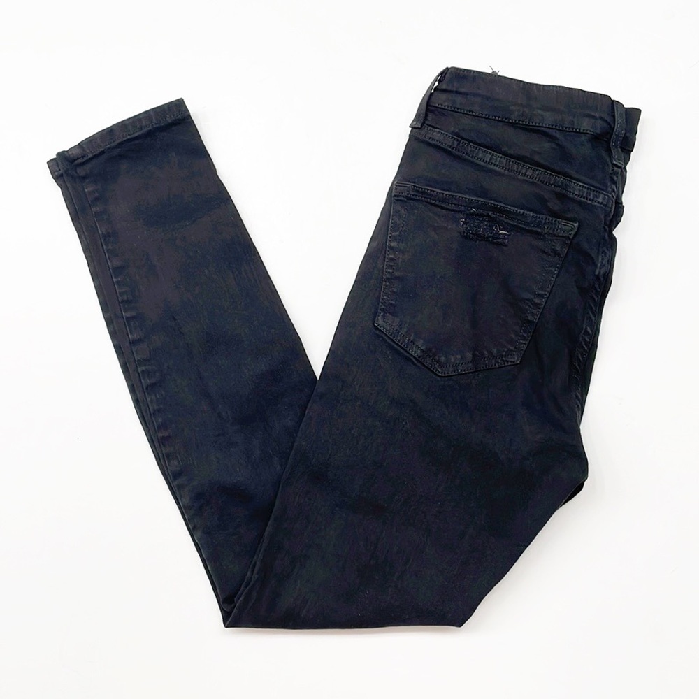 Topshop Moto Jamie black distressed high waisted skinny denim jeans